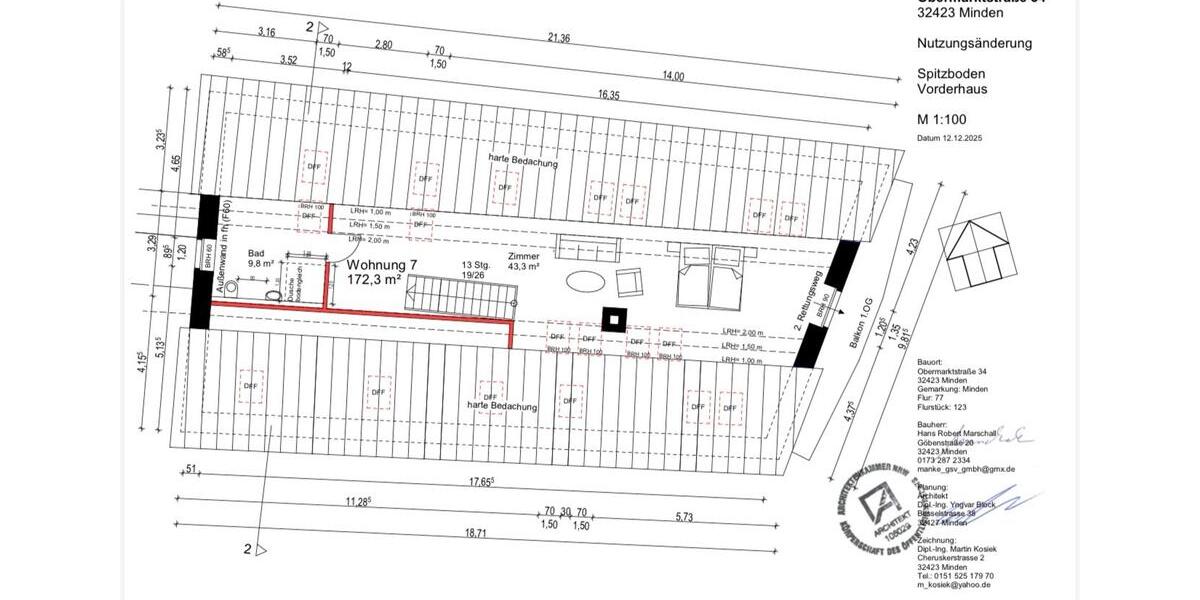 Etagenwohnung Minden - 4 Zimmer, 172 m&sup2;, 1.500&euro; | Angebot:26479518