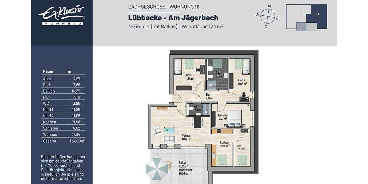 Etagenwohnung Lübbecke - 4 Zimmer, 124 m&sup2;, 429.000&euro; | Angebot:25690431