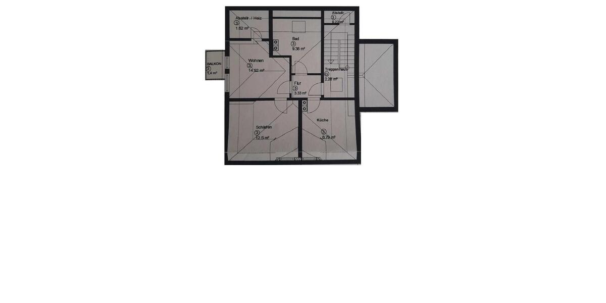 Dachgeschoßwohnung Löhne - 2 Zimmer, 52 m&sup2;, 94.000&euro; | Angebot:26799536