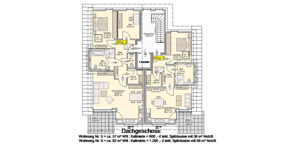 Etagenwohnung Herford Innenstadt - 3 Zimmer, 82 m&sup2;, 1.200&euro; | Angebot:26204760