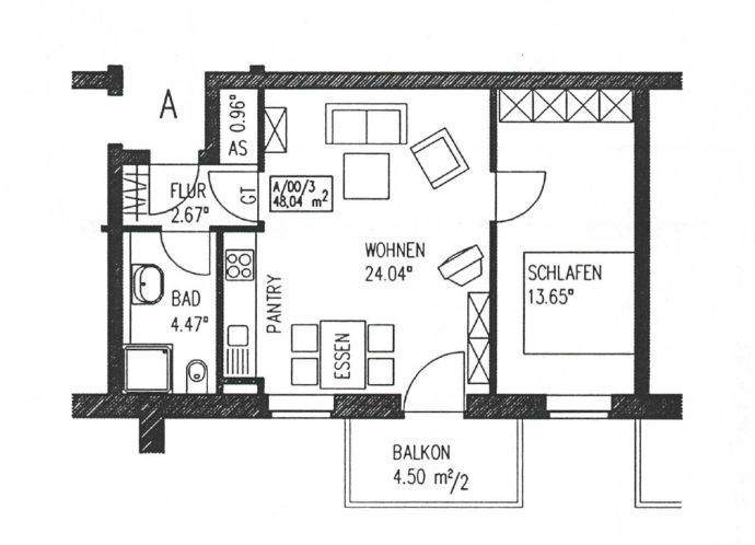 Etagenwohnung Bünde Bünde-Mitte - 2 Zimmer, 48 m&sup2;, 80.000&euro; | Angebot:26247502