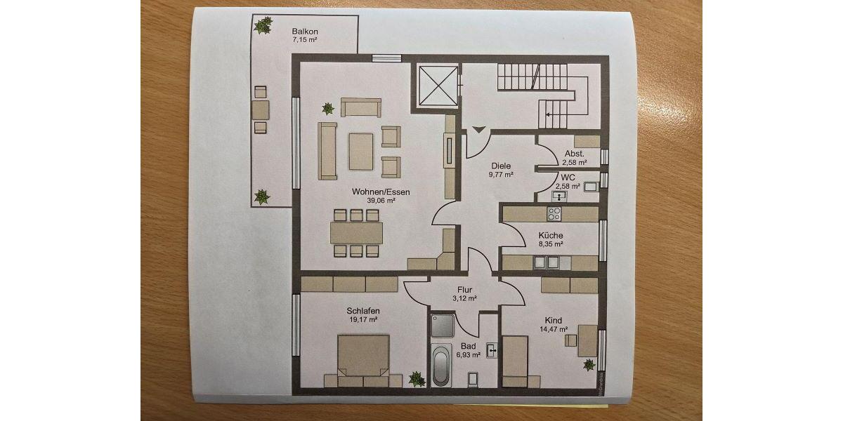 Erdgeschoßwohnung Bad Salzuflen - 3 Zimmer, 113 m&sup2;, 1.100&euro; | Angebot:26035181