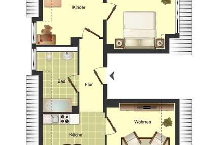 Wohnung Herford Neustädter Feldmark - 3 Zimmer, 59 m&sup2;, 569&euro; | Angebot:25539160