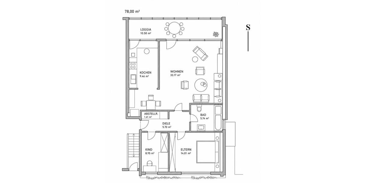 Dachgeschoßwohnung Bünde - 3 Zimmer, 78 m&sup2;, 159.000&euro; | Angebot:26865124