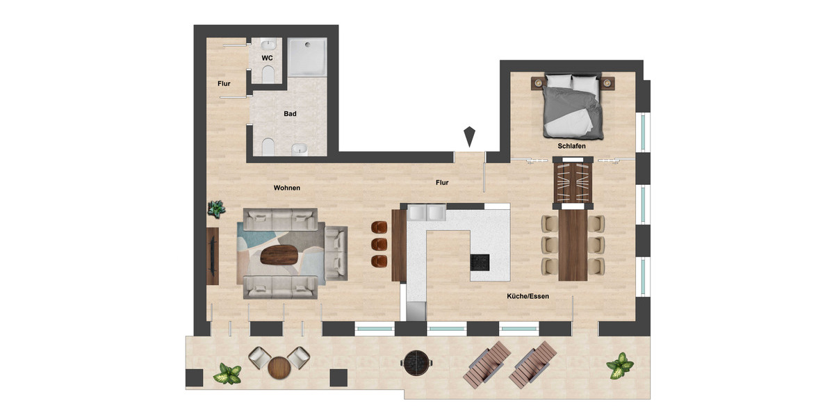 Erdgeschoßwohnung Bünde - 1 Zimmer, 96 m&sup2;, 1.999&euro; | Angebot:19117124