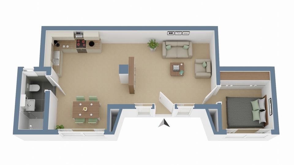 Erdgeschoßwohnung Rinteln - 2 Zimmer, 49 m&sup2;, 585&euro; | Angebot:25350569