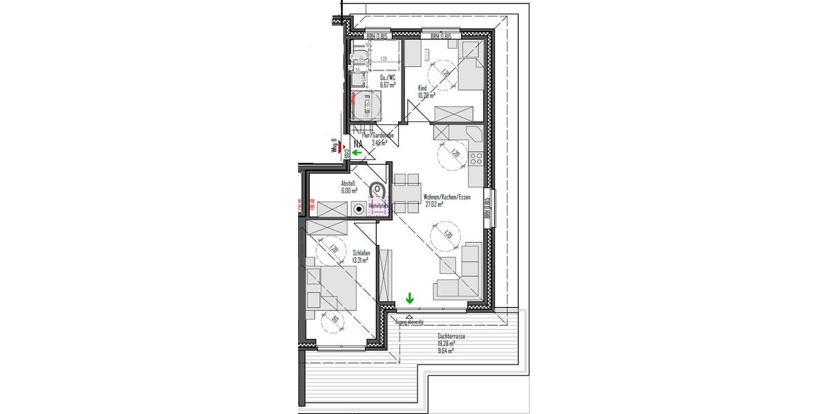Dachgeschoßwohnung Bad Oeynhausen Dehme - 3 Zimmer, 75 m&sup2;, 1.099&euro; | Angebot:26632421