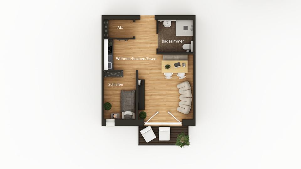 Etagenwohnung Minden Kuhlenkamp - 1.5 Zimmer, 44 m&sup2;, 599&euro; | Angebot:24769532