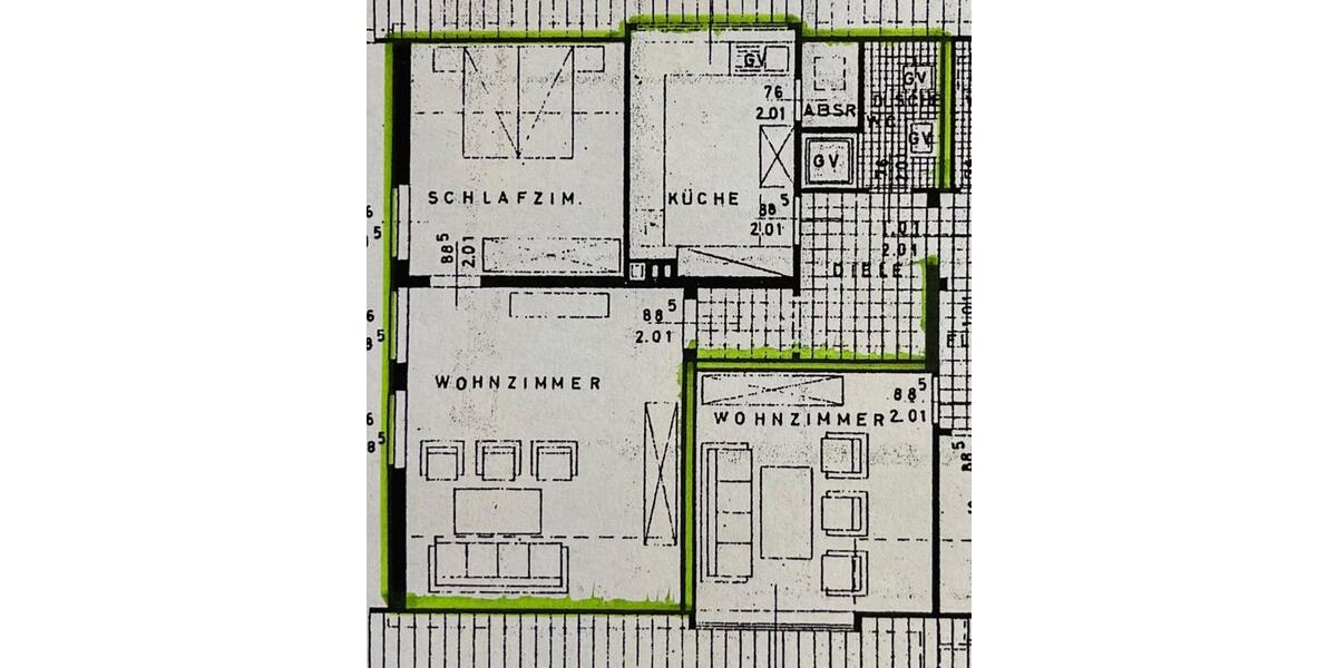 Dachgeschoßwohnung Herford Falkendiek - 2 Zimmer, 68 m&sup2;, 750&euro; | Angebot:25297502