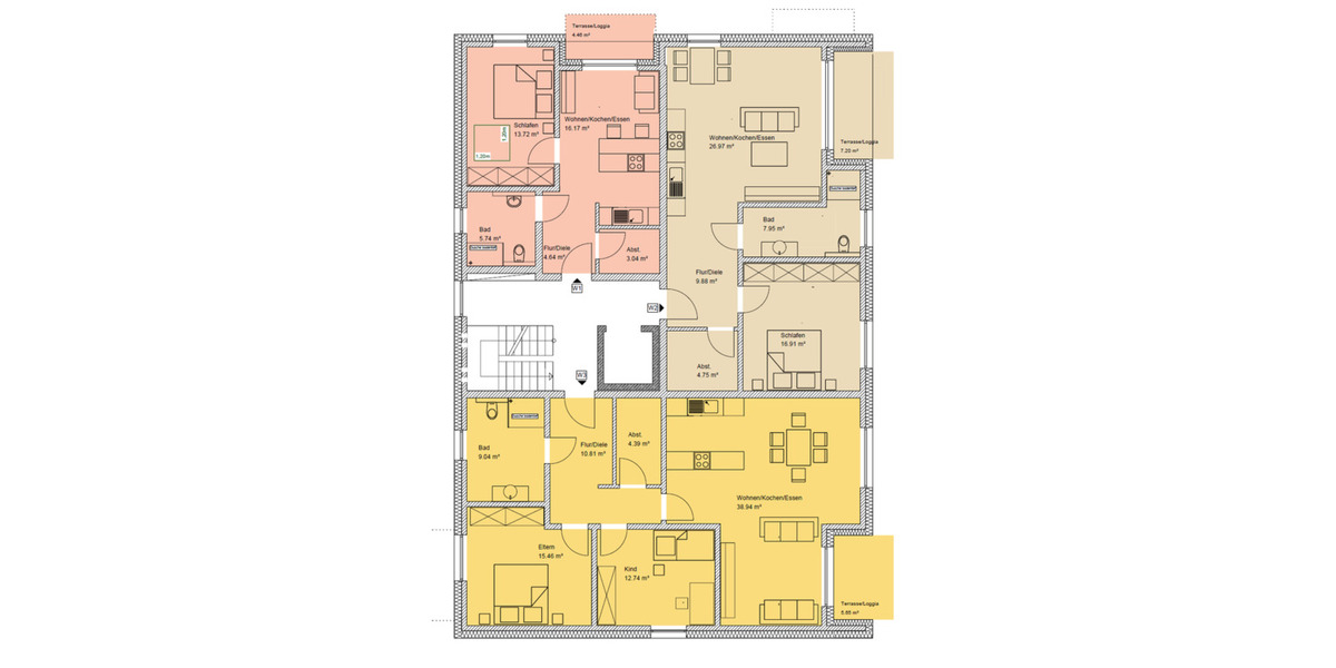 Erdgeschoßwohnung Herford Falkendiek - 3 Zimmer, 97 m&sup2;, 1.261&euro; | Angebot:23023662