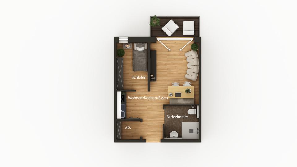 Etagenwohnung Minden Kuhlenkamp - 1.5 Zimmer, 44 m&sup2;, 599&euro; | Angebot:24769532