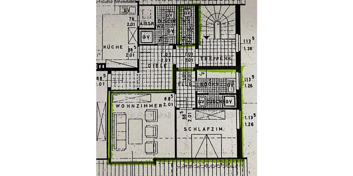 Dachgeschoßwohnung Herford Falkendiek - 2 Zimmer, 42 m&sup2;, 460&euro; | Angebot:25297490