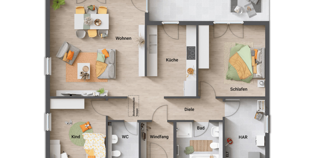 Bungalow Vlotho - 3 Zimmer, 108 m&sup2;, 386.150&euro; | Angebot:26827011