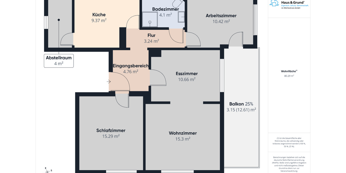 Hochparterre Minden - 3.5 Zimmer, 80 m&sup2;, 640&euro; | Angebot:25870119