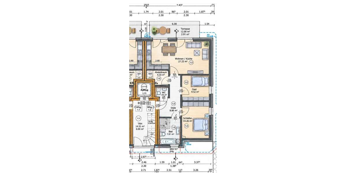 Barrierefreie moderne Erdgeschosswohnung mit Terrasse (KW40+) - Erdgeschoßwohnung Löhne | Angebot:27334113