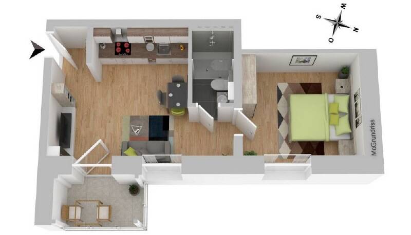 Etagenwohnung Minden Innenstadt - 2 Zimmer, 36 m&sup2;, 425&euro; | Angebot:25995842