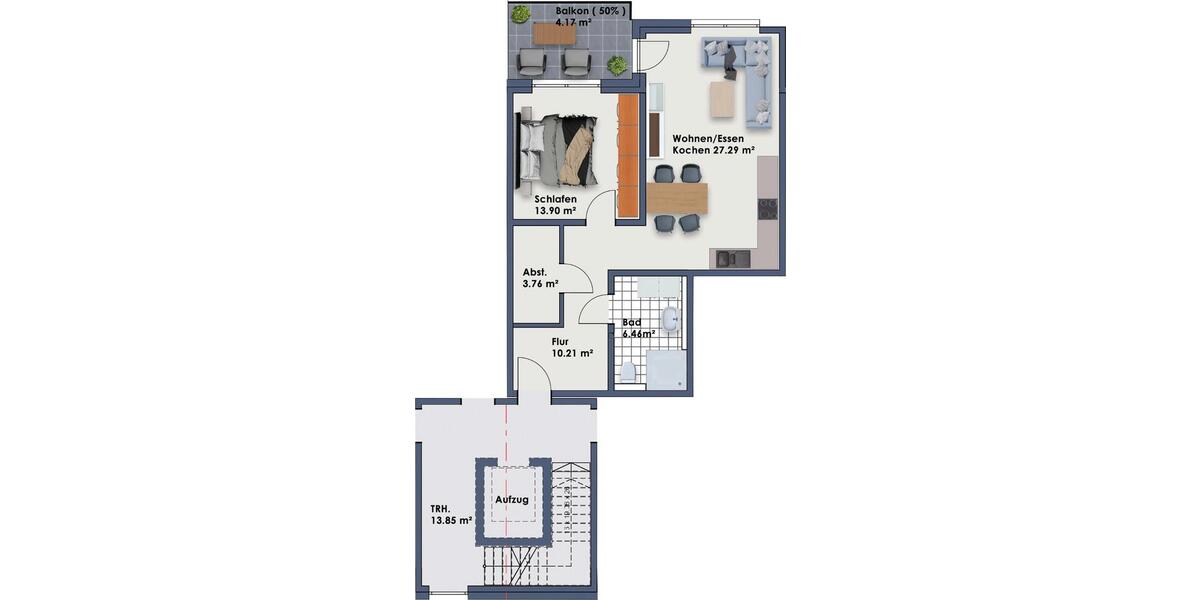 Etagenwohnung Minden Kuhlenkamp - 2 Zimmer, 66 m&sup2;, 267.490&euro; | Angebot:26702735