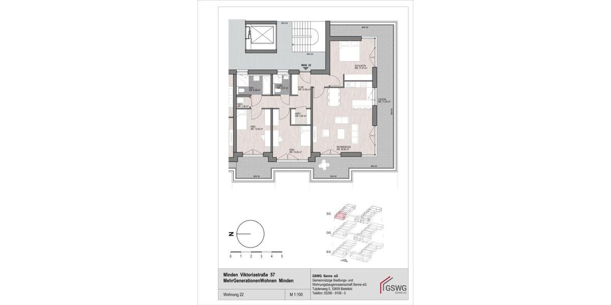 Etagenwohnung Minden - 4 Zimmer, 122 m&sup2;, 1.465&euro; | Angebot:25404120