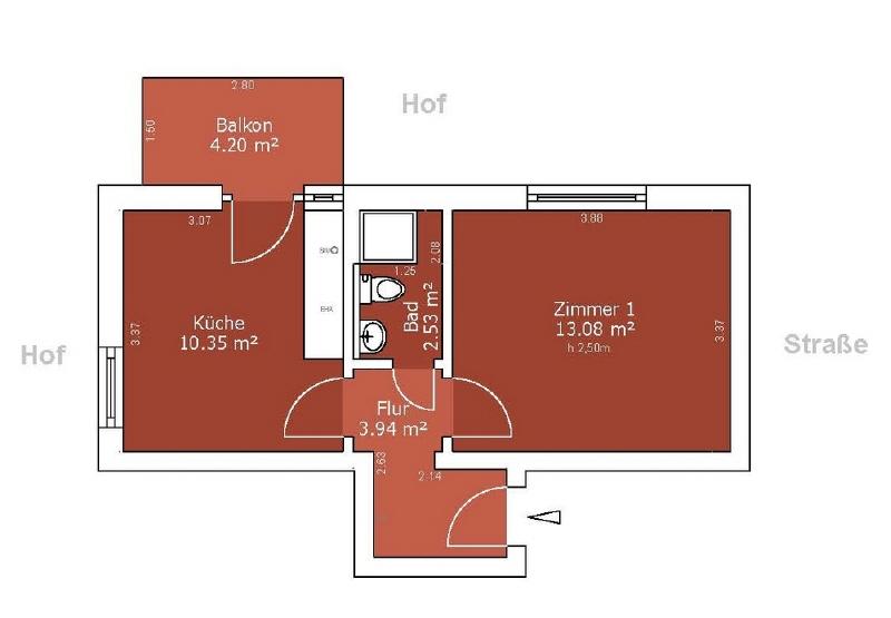 Etagenwohnung Minden Bärenkämpen - 1 Zimmer, 32 m&sup2;, 425&euro; | Angebot:26015241
