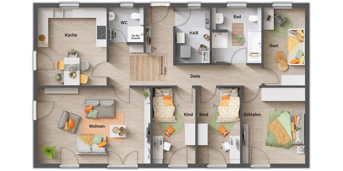 Bungalow Hessisch Oldendorf Segelhorst - 6 Zimmer, 130 m&sup2;, 370.290&euro; | Angebot:25984731