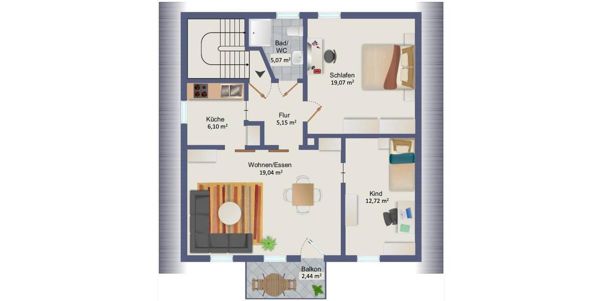 Dachgeschoßwohnung Bückeburg - 3 Zimmer, 70 m&sup2;, 650&euro; | Angebot:25988533