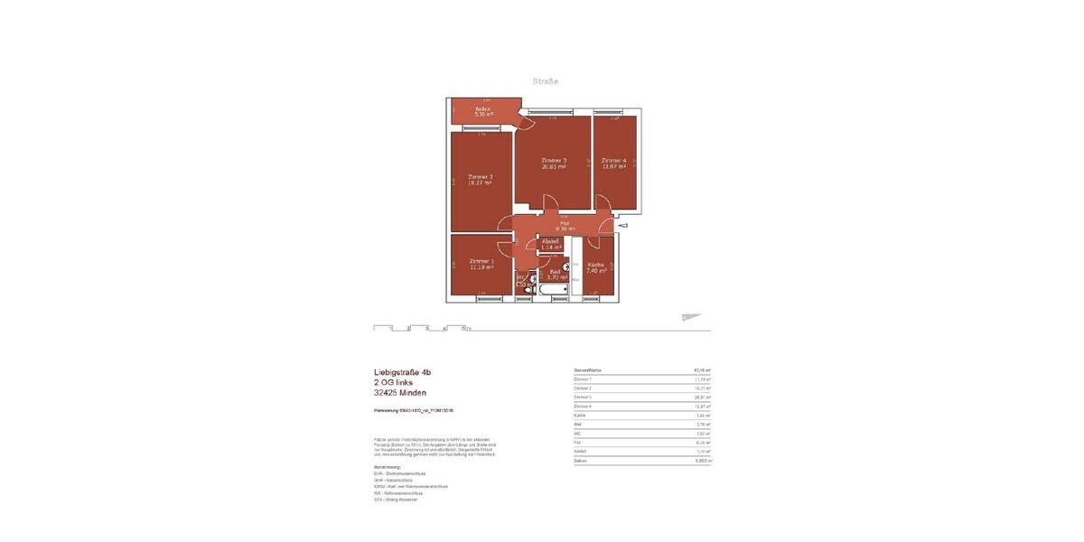 Etagenwohnung Minden Kuhlenkamp - 4 Zimmer, 86 m&sup2;, 1.124&euro; | Angebot:25089456