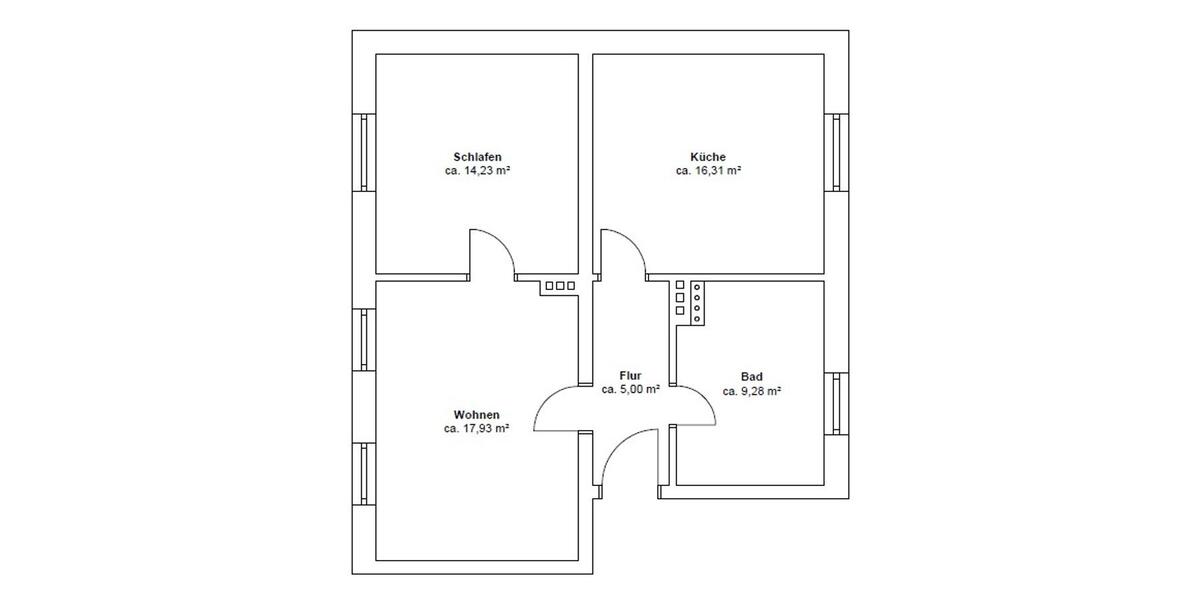 Etagenwohnung Herford - 2 Zimmer, 63 m&sup2;, 504&euro; | Angebot:25271145