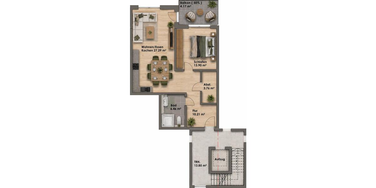 Etagenwohnung Minden Kuhlenkamp - 2 Zimmer, 66 m&sup2;, 267.400&euro; | Angebot:26702736
