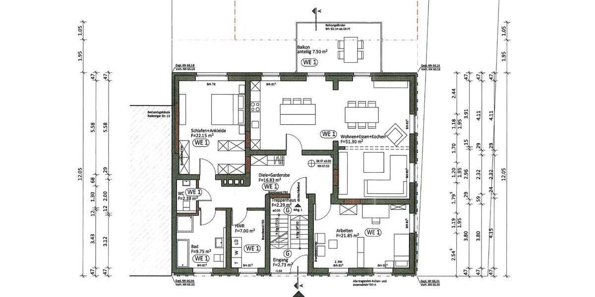 Hochparterre Herford Diebrock - 3 Zimmer, 139 m&sup2;, 1.200&euro; | Angebot:25900418