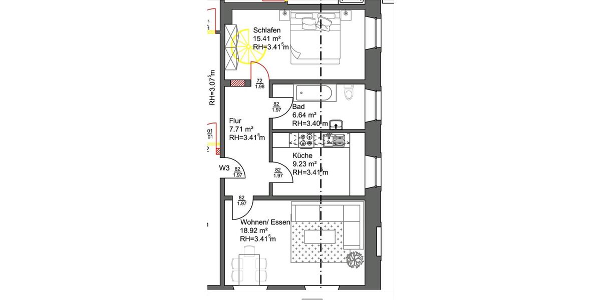 Etagenwohnung Kalletal - 2 Zimmer, 58 m&sup2;, 450&euro; | Angebot:25986202